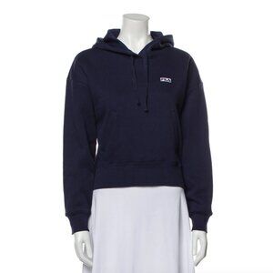 Fila Mid Cropped Navy Hooded Sweatshirt